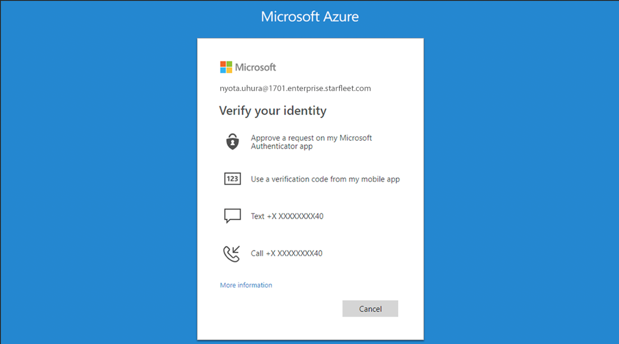 Azure Authentication screenshot