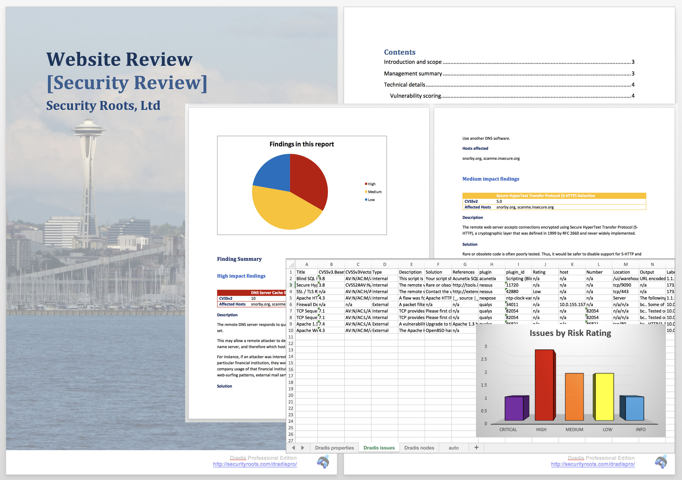 Screenshot showing generated reports in Word and Excel